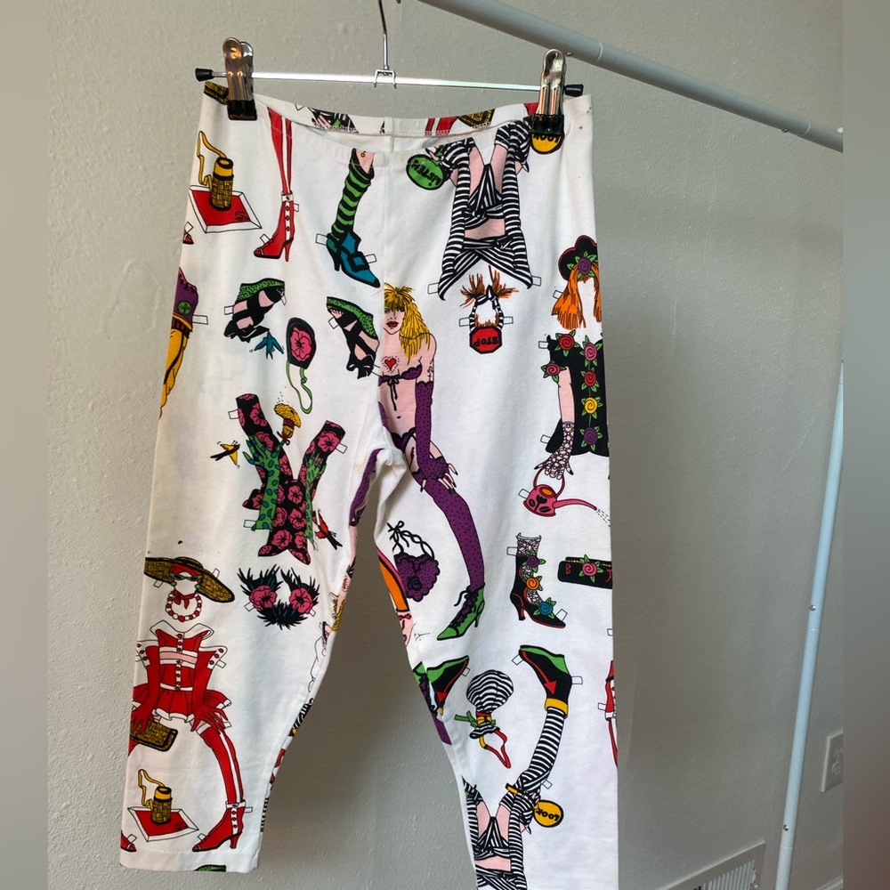 Betsey Johnson paper doll punk label leggings